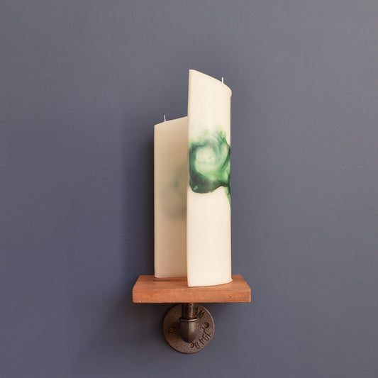Green Marbled Curve Candle