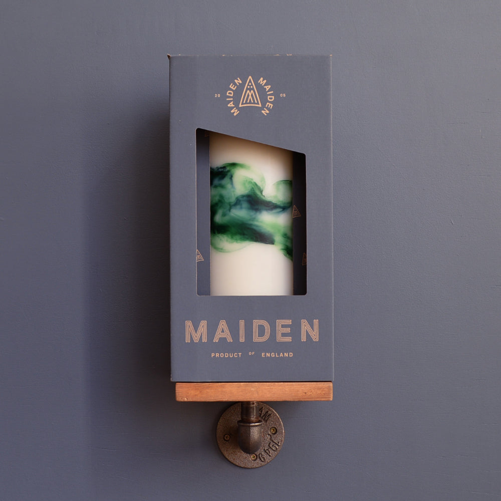 Green Marbled Curve Candle