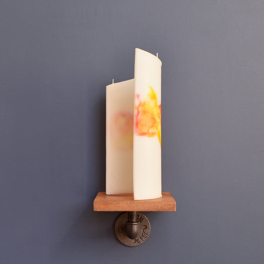 Yellow Marbled Curve Candle