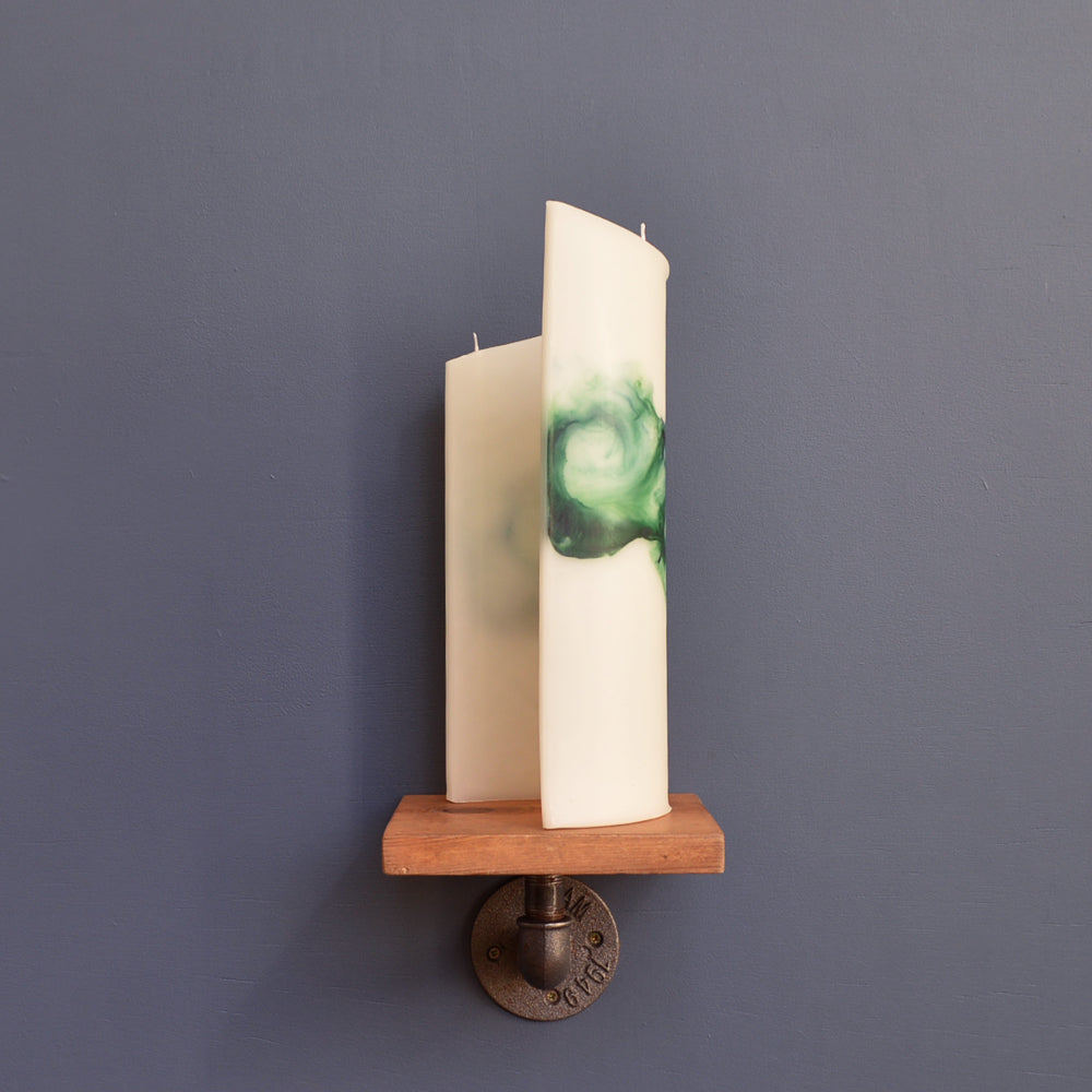 Green Marbled Curve Candle