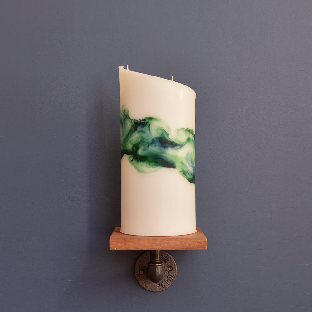Green Marbled Curve Candle
