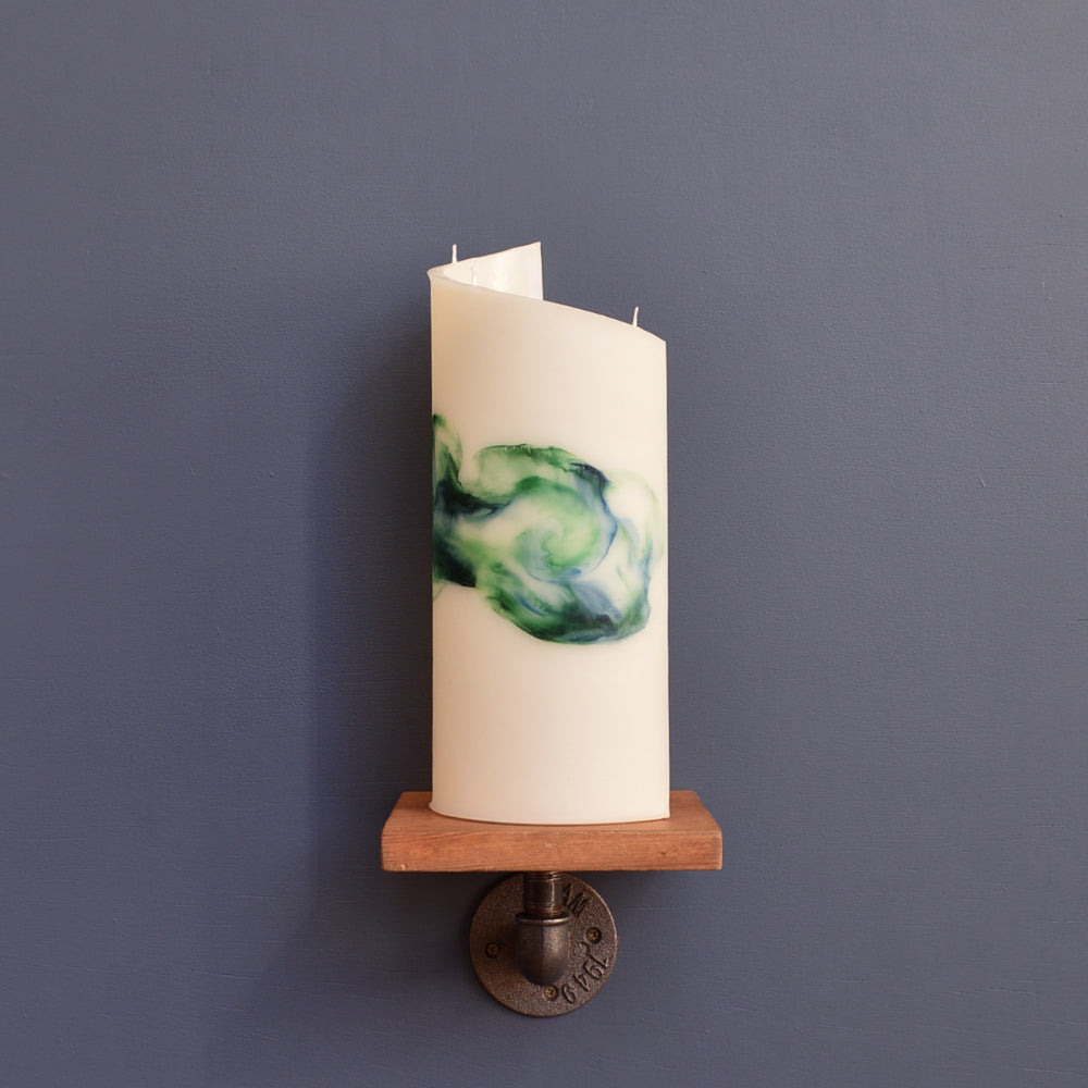 Green Marbled Curve Candle