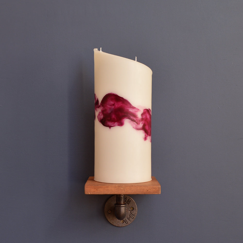 Pink Marbled Curve Candle