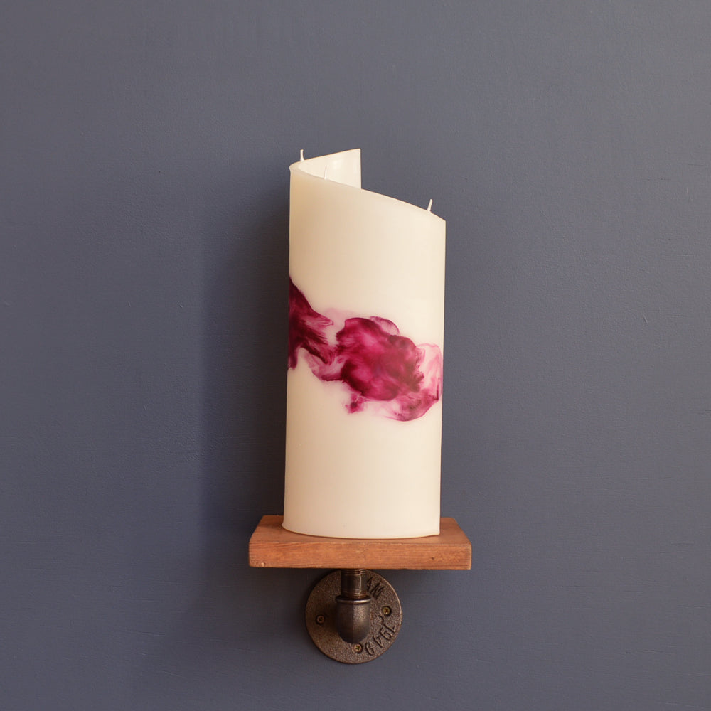 Pink Marbled Curve Candle
