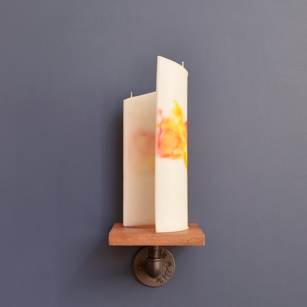 Yellow Marbled Curve Candle