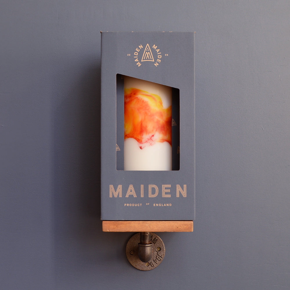 Yellow Marbled Curve Candle