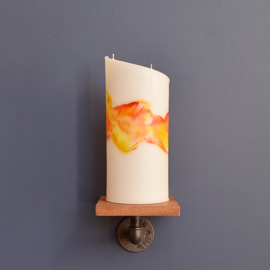 Yellow Marbled Curve Candle