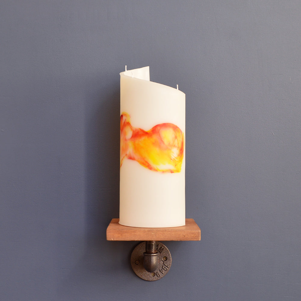 Yellow Marbled Curve Candle